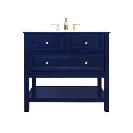 ELEGANT DECOR 36 Inch Single Bathroom Vanity In Blue VF27036BL